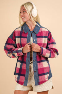 Pinky Plaid Shacket - Very J