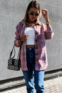 Lily Clothing - CWOJA0368_LOOSE FIT PLAID BIG BUTTONED SHIRTS JACKET: White / (XL) 1