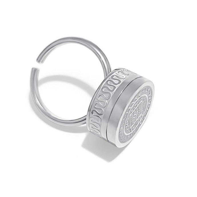 Boho Lip Balm Ring in White Gold Adjustable Band - Get Balmy - USA -