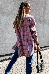 Lily Clothing - CWOJA0368_LOOSE FIT PLAID BIG BUTTONED SHIRTS JACKET: White / (XL) 1