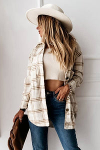 Lily Clothing - CWOJA0368_LOOSE FIT PLAID BIG BUTTONED SHIRTS JACKET: White / (M) 1