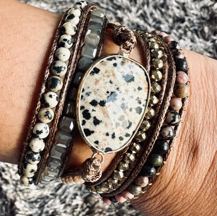 Speckled Tone Long Strand Wrap Bracelet - Kingdom Girl