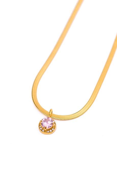 Here to Shine Gold Plated Necklace in Pink - online exclusive