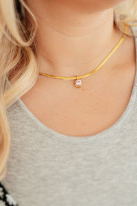 Here to Shine Gold Plated Necklace in Pink - online exclusive