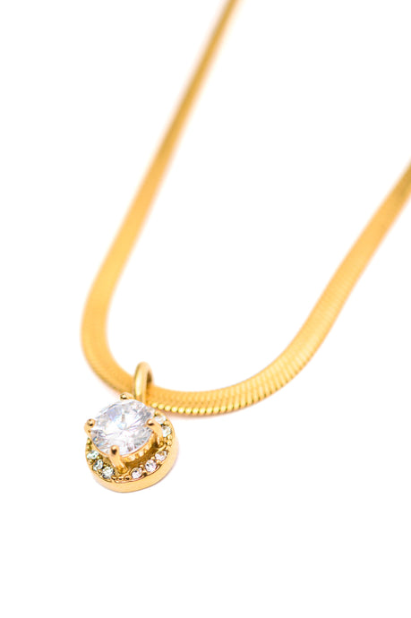 Here to Shine Gold Plated Necklace in White - online exclusive