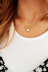 Here to Shine Gold Plated Necklace in White - online exclusive