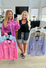 Load image into Gallery viewer, Stick Together Lace Button Up in Lavender