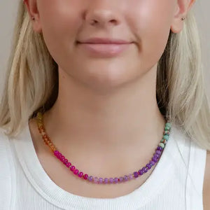 Multicolored Natural Stone Necklace - The Sis Kiss