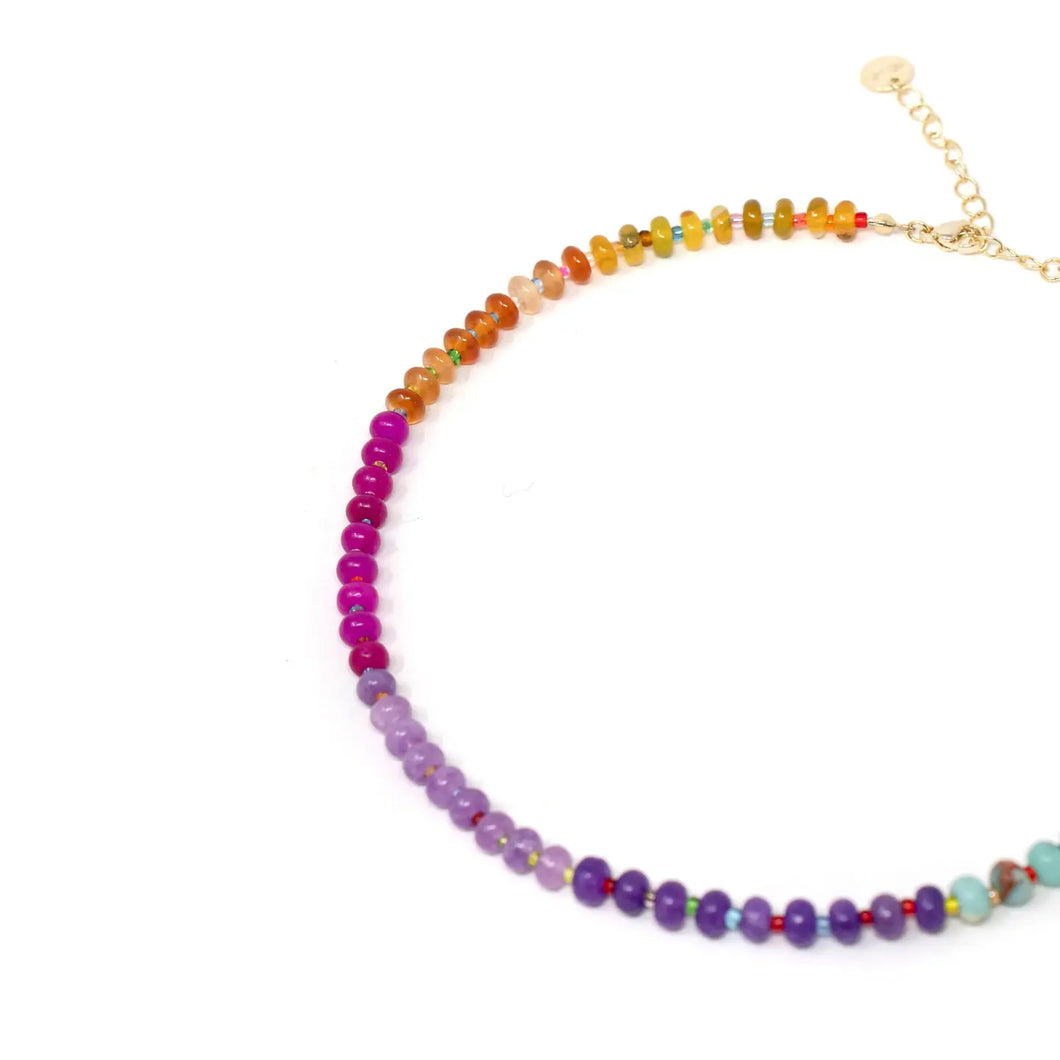 Multicolored Natural Stone Necklace - The Sis Kiss