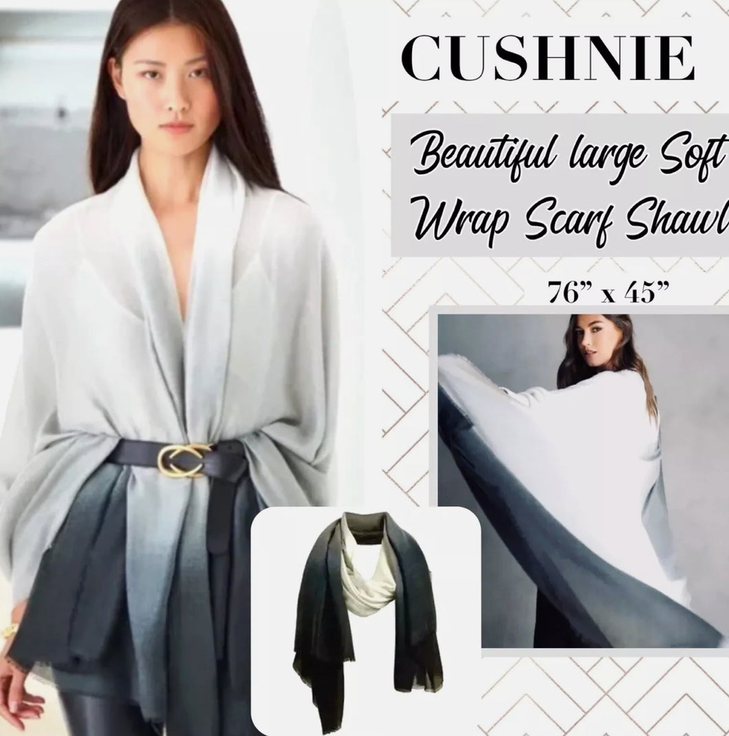 Cushnie Ombre Grey Scarf