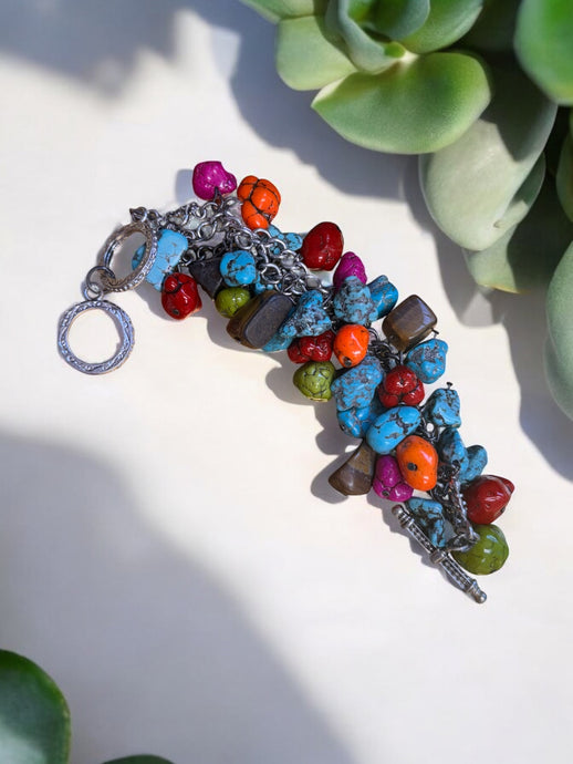 Turquoise Chunk Charm Bracelet