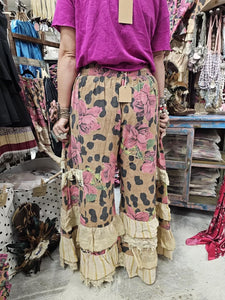 Rose Leopard Ruffle Pant - A Rare Bird