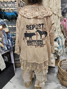 Burlap Wandering Livestock Duster - A Rare Bird