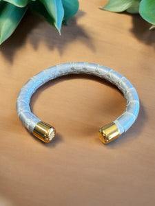 Python Wrapped - Metalic Silver - Rustic Cuff