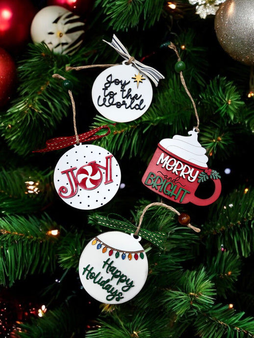 Hand Painted Ornaments - Wood - Many Designs