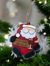 Load image into Gallery viewer, Santa Wine Ornaments - Hand Painted