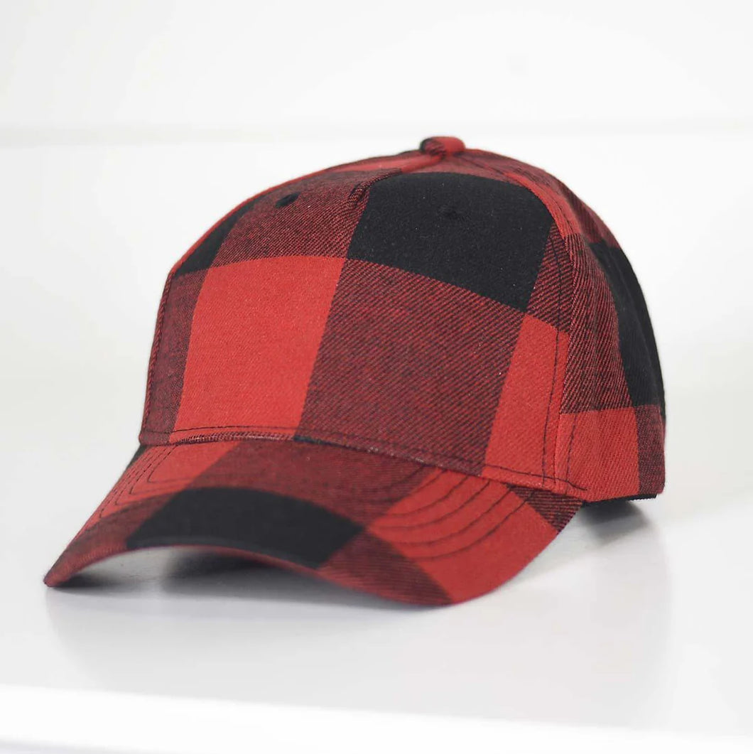 Buffalo Plaid Cap - Red / Black - Mugsby