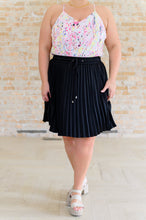 Load image into Gallery viewer, Just a Flirt Pleated Skirt in Black