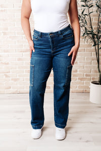 Leila High Rise Cargo Straight Jeans - Judy Blue