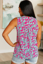 Load image into Gallery viewer, Lizzy Tank Top in Pink and Mint Paisley