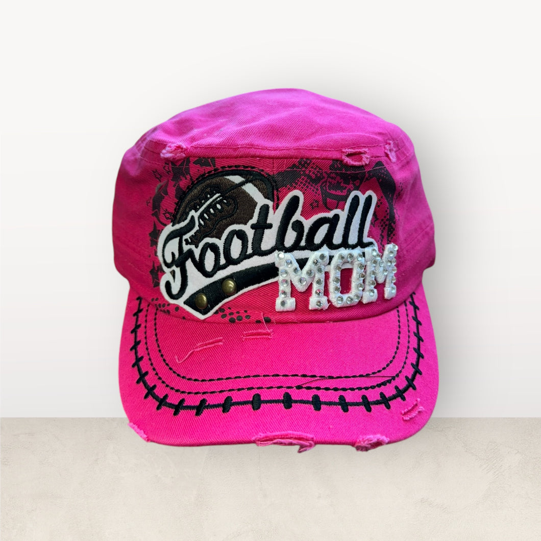 Football Mom Pink Cadet Cap - Embroidery Patch