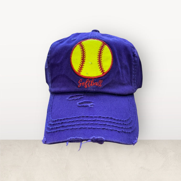 Purple Softball Cap - Embroidery Patch