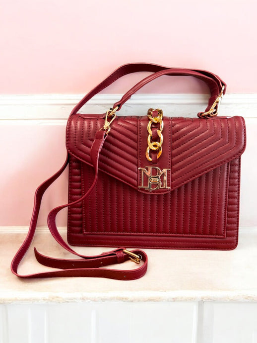 Quilted Crossbody - Wine - Badgley Mischka