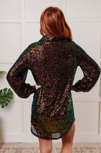 Load image into Gallery viewer, Shimmering Splendor Sequin Shirt Dress