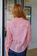 Load image into Gallery viewer, Sweeter Than Nectar Lace Button Down in Rose