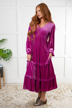 Load image into Gallery viewer, Velvet Flamenco Maxi Dress