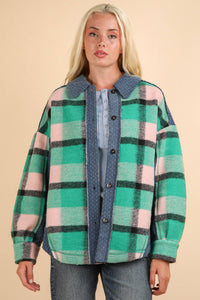 Pinky Plaid Shacket - Very J