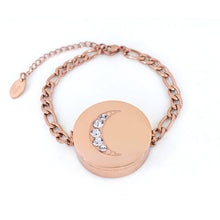 Load image into Gallery viewer, Crescent Moon Lip Balm Bracelet in Rose Gold - Get Balmy - USA -