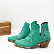 Load image into Gallery viewer, Kickin&#39; Booties in Turquoise Suede