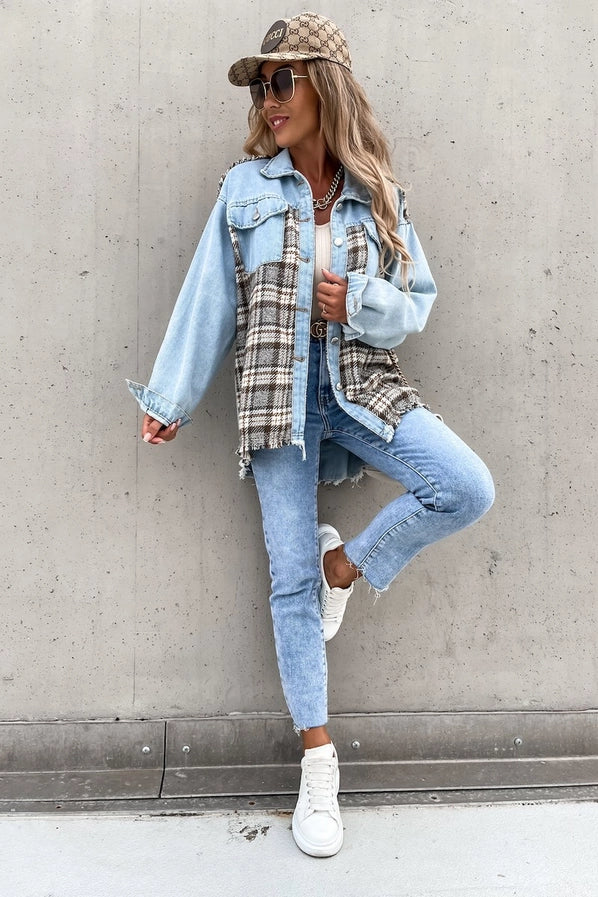 Plenty of Plaid Denim Jacket -