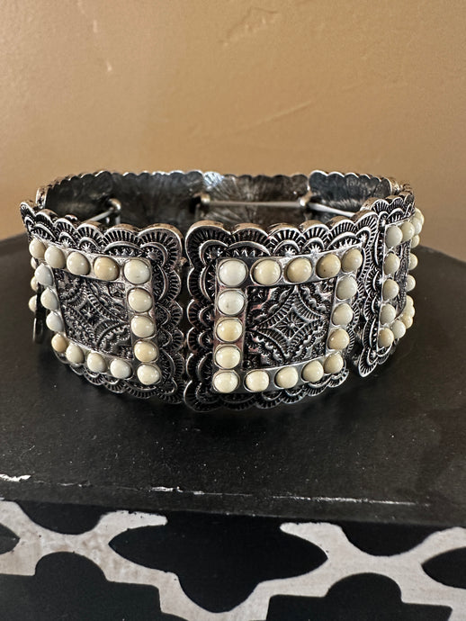 White Stone Tribal Bracelet