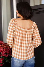 Load image into Gallery viewer, One Fine Afternoon Gingham Plaid Top In Caramel