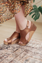 Load image into Gallery viewer, Walk This Way Wedge Sandals in Antique Bronze