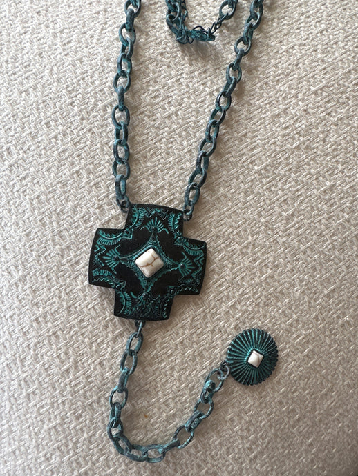 Patina Cross Necklace